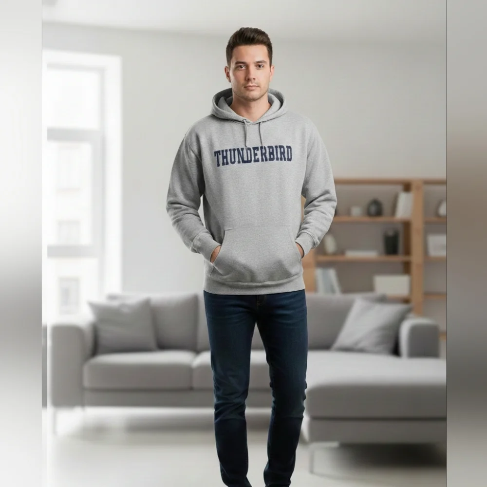 Thunderbird Gray Men's Hoodie - Picture 1 of 11